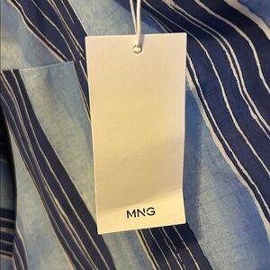 Mango Blue and White Blouse